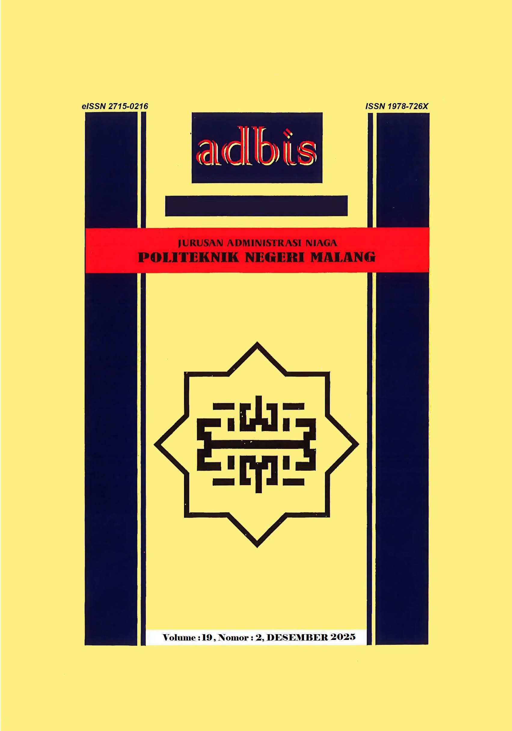 					View Vol. 19 No. 2 (2025): Jurnal Administrasi dan Bisnis
				